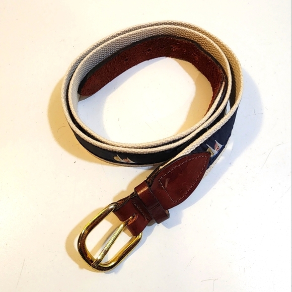Cape Cod  Belt Canvas and Leather Nautical men's belt size 40 - Picture 1 of 9